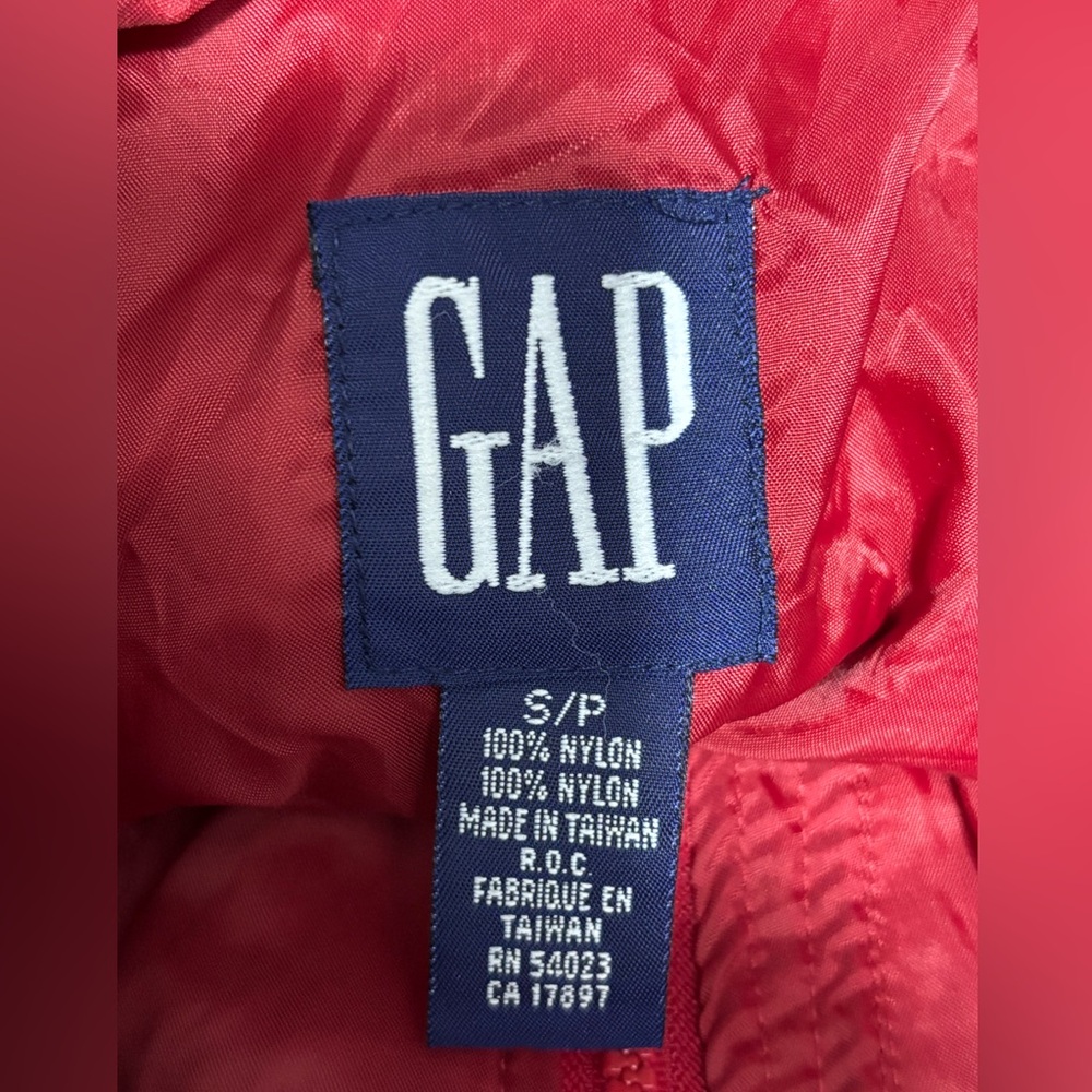 VINTAGE Gap Jacket Mens S/P  Red Anorak Windbreaker Half Zip 90s Casual - Picture 4 of 4